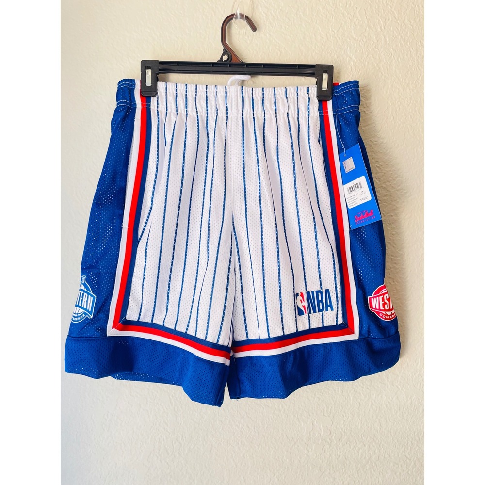 NBA Basketball Shorts Men's M White
Blue Pinstripes All Star Mesh Athletic - Picture 2 of 12